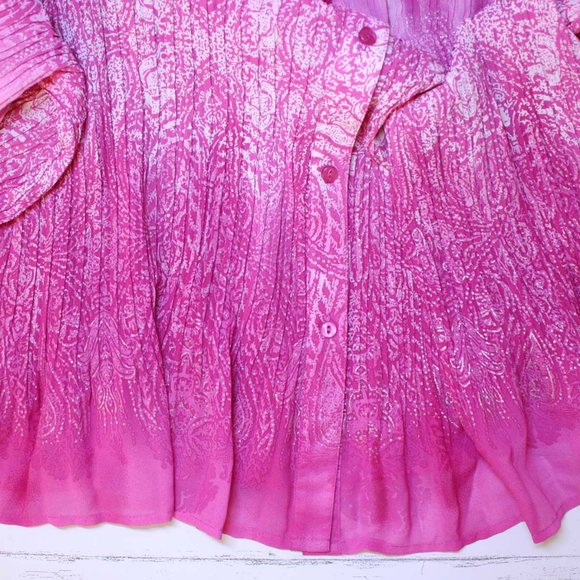 Liz&Me Platinum 5X 34/36W Pink Crinkle Blouse NWT - Picture 9 of 14